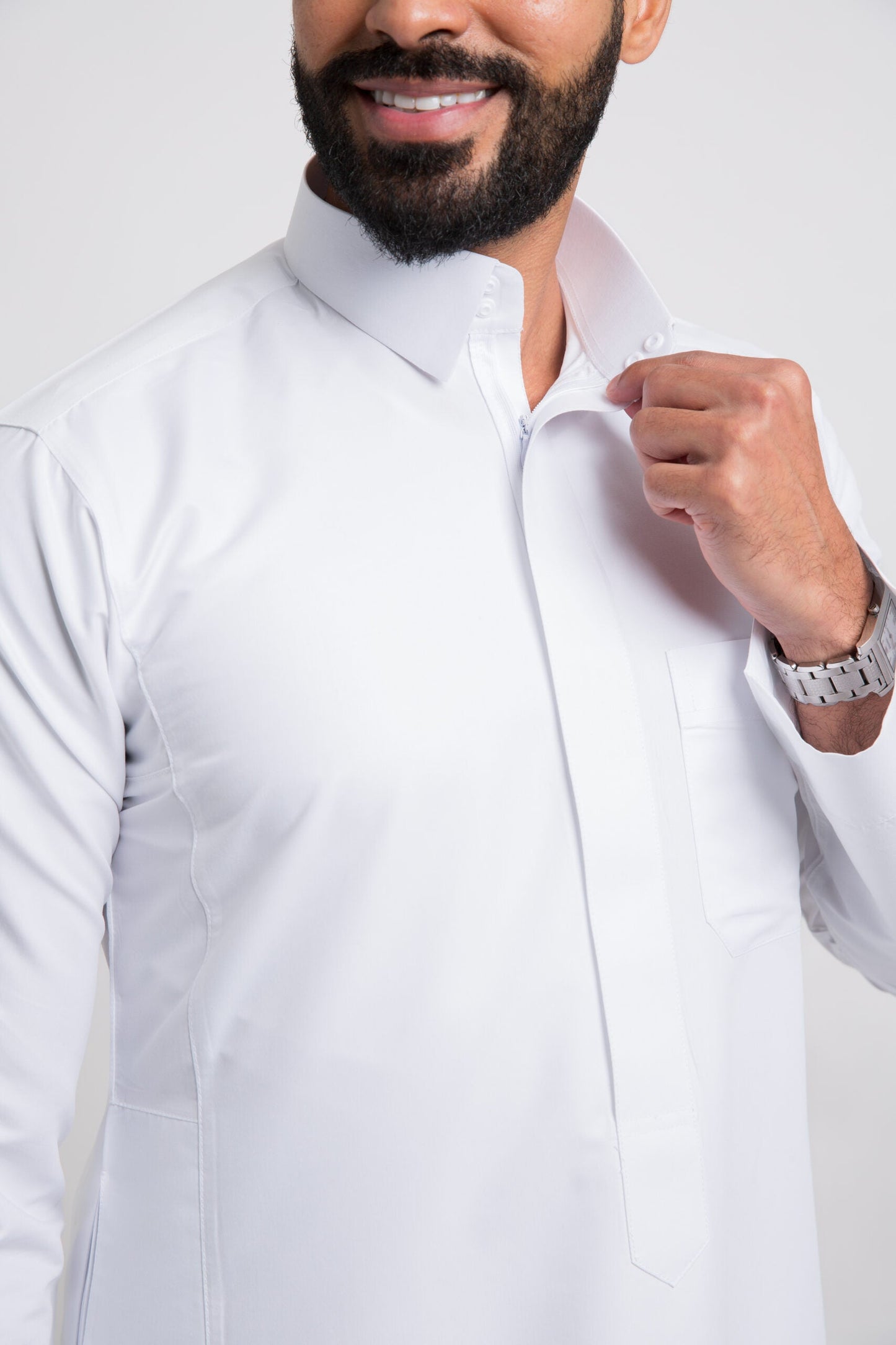 Thobe Classic Zipper, Qalab, Men, White