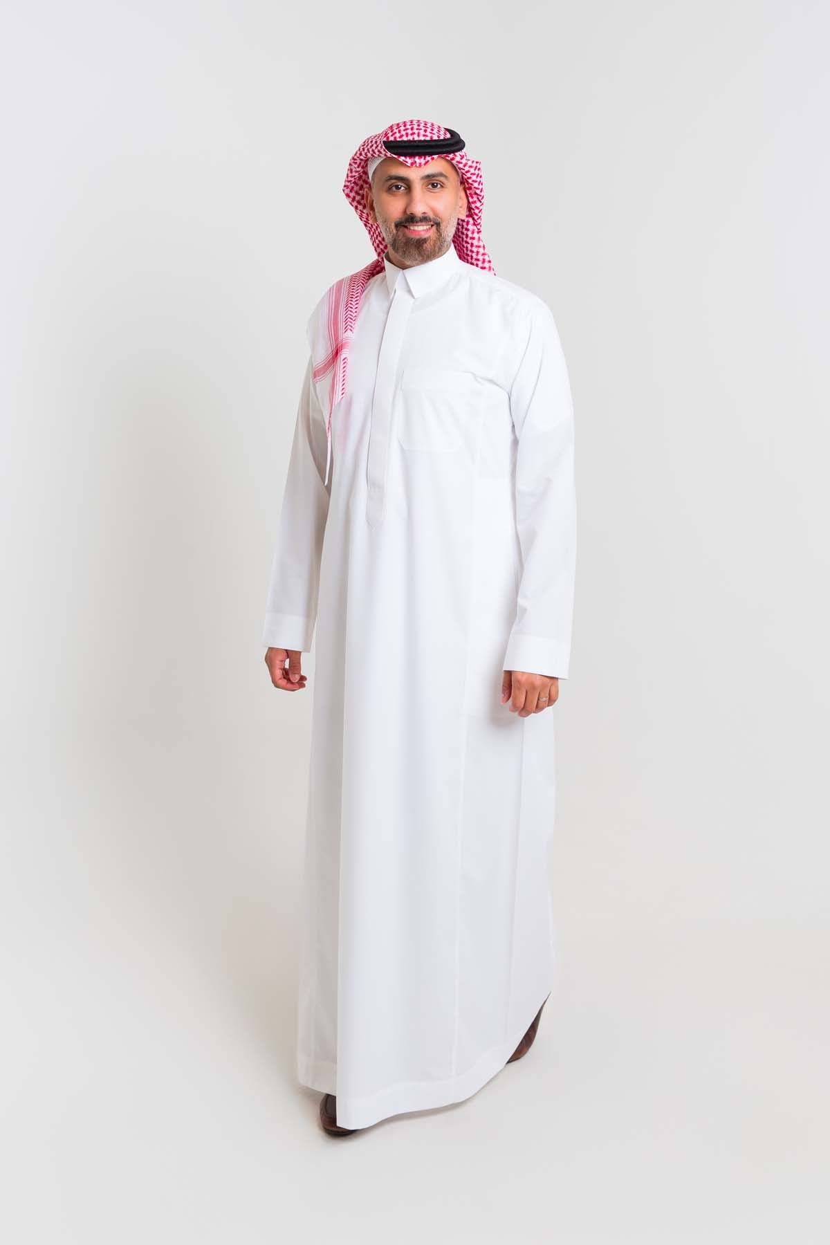 Business Prime, Thobe, White, Qalab collar, sleeves