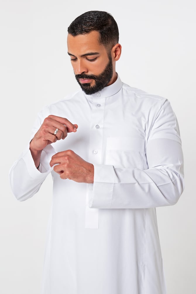 Thobe Classic Buttons, Men, White