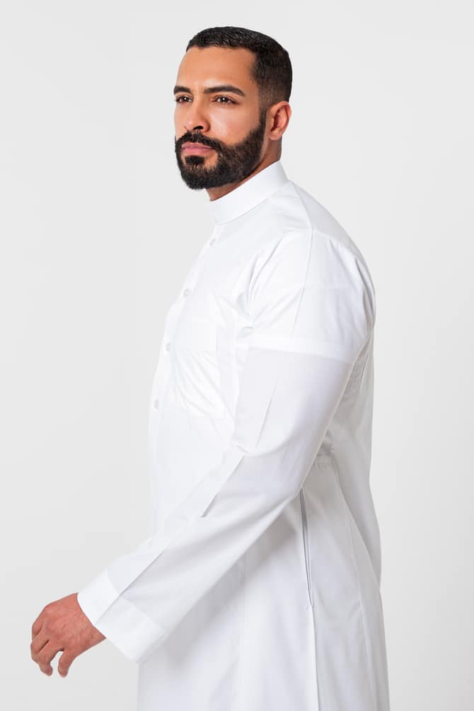 Thobe Classic Buttons, Men, White
