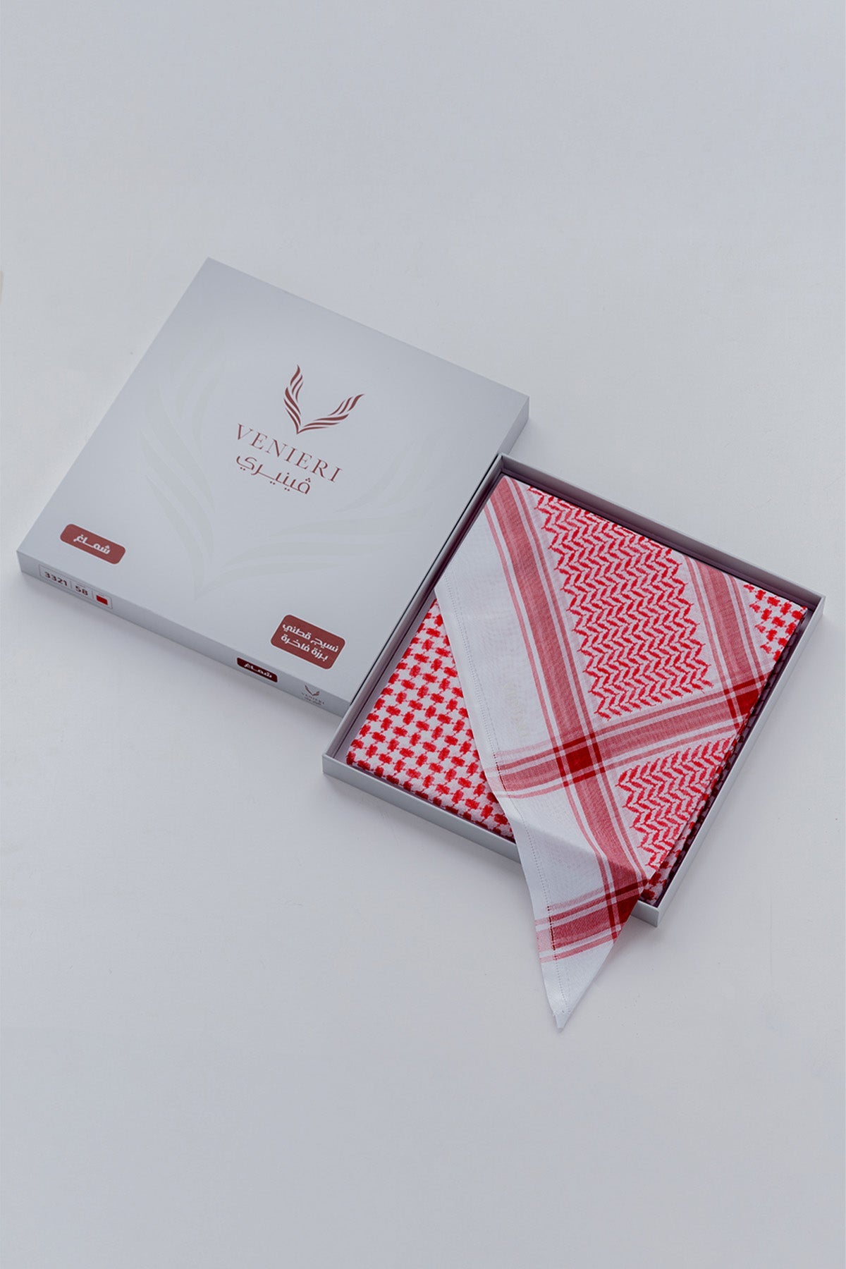 Al Shiaka Venieri Shemagh for men – Red