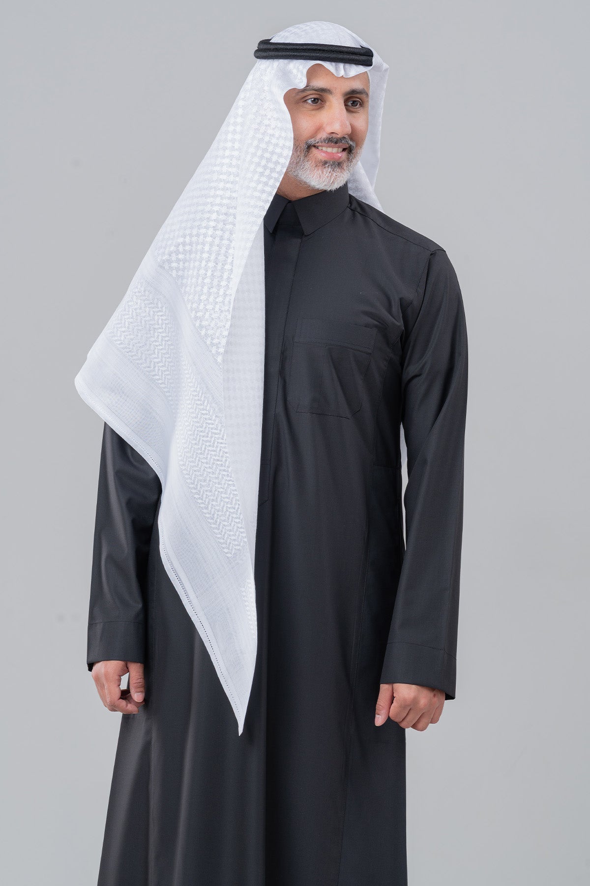 Al Shiaka Venieri Shemagh for men – White