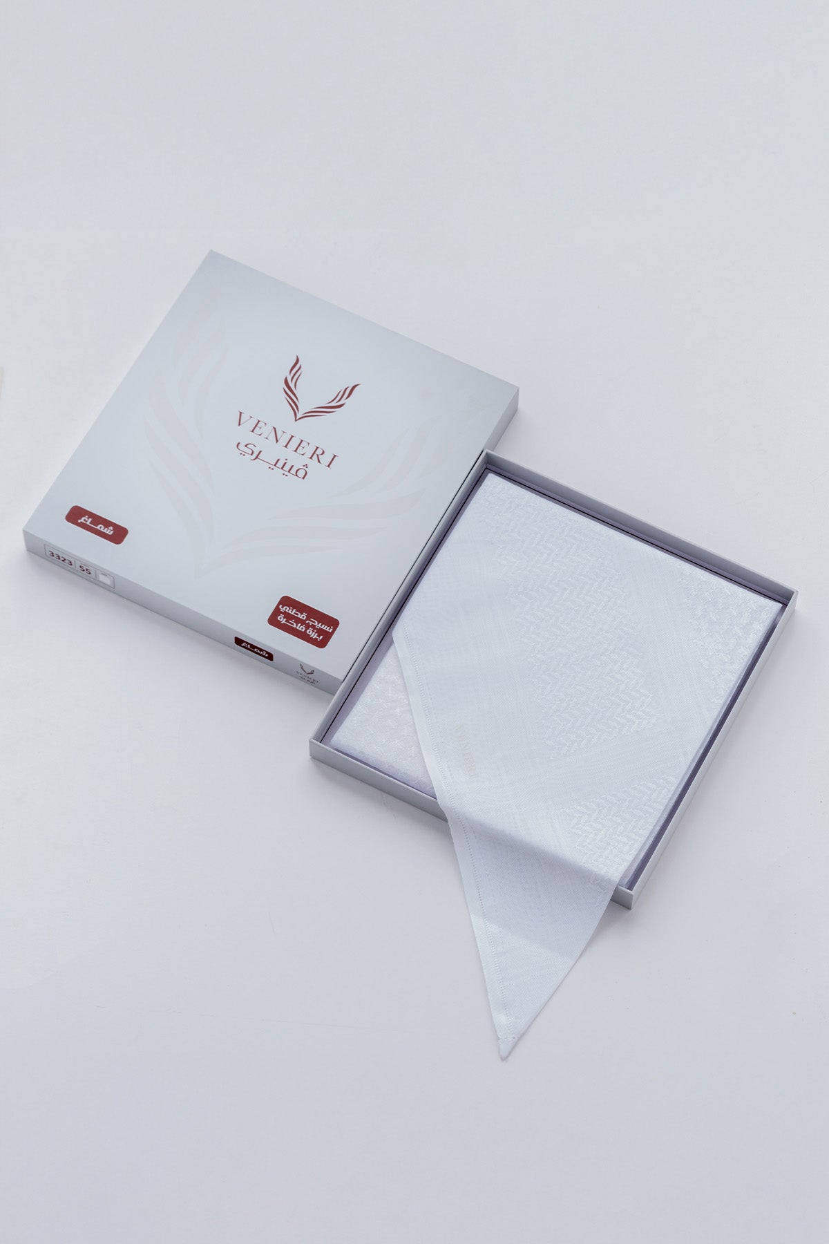 Al Shiaka Venieri Shemagh for men – White