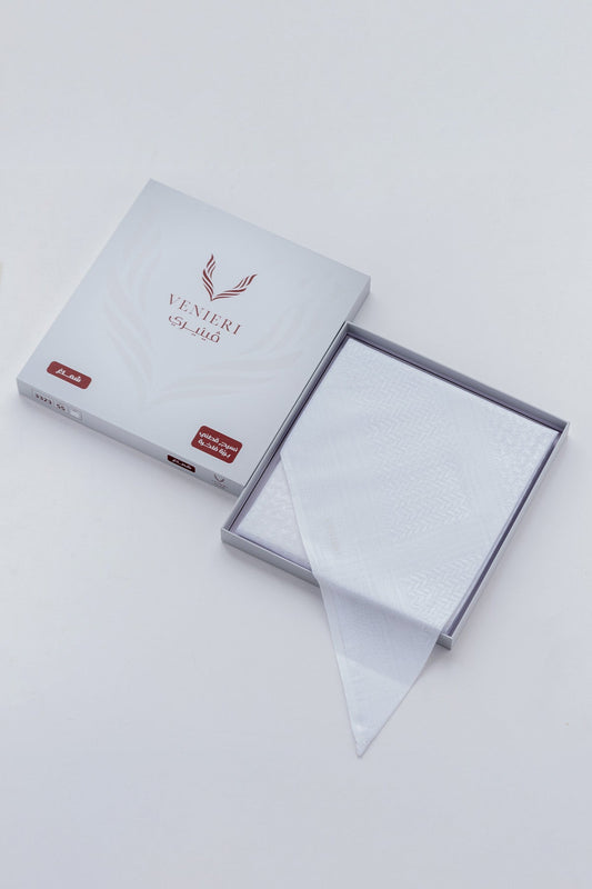 Al Shiaka Venieri Shemagh for men – White