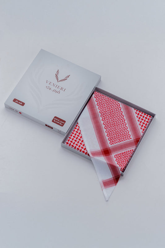 Al Shiaka Venieri 2 Shemagh for men – Red